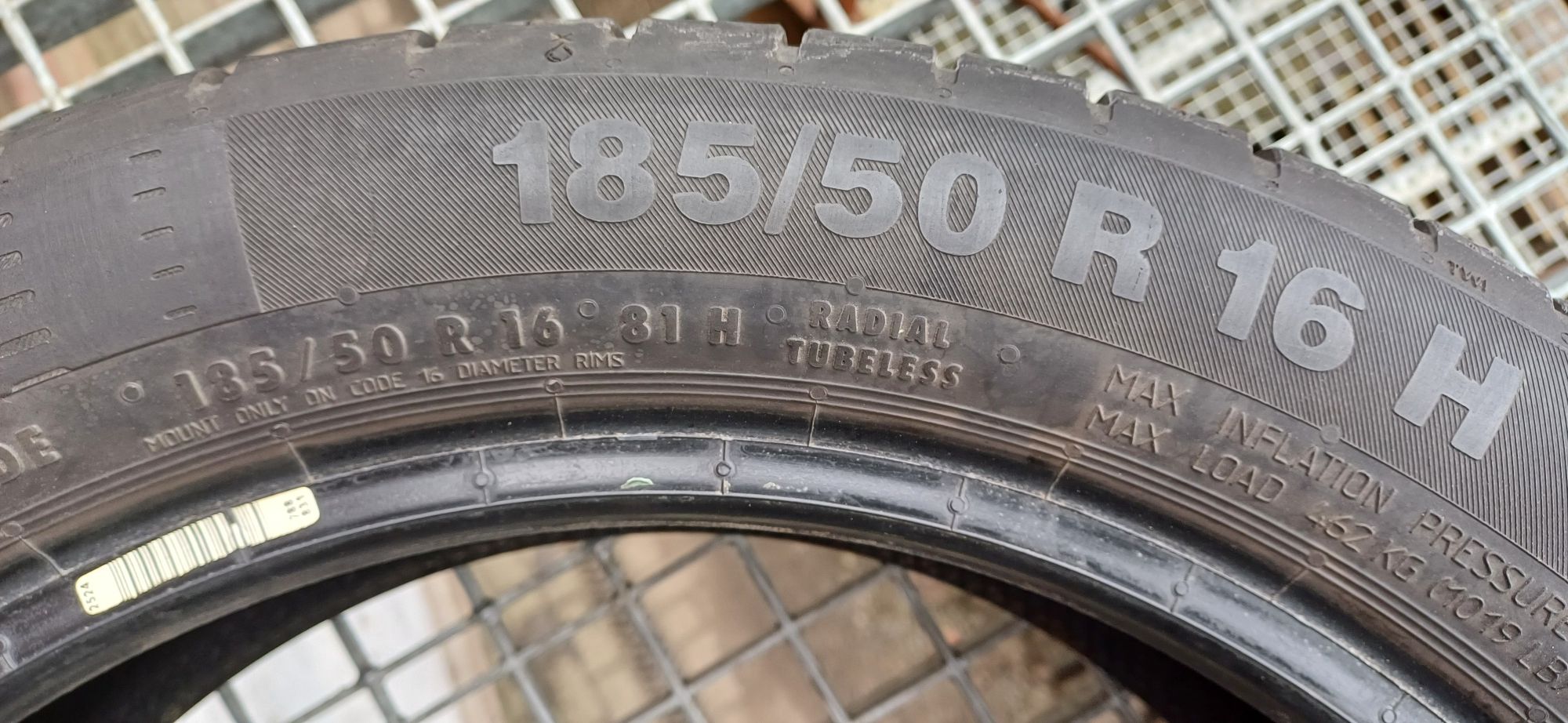 185/50R16 CONTINENTAL , komplet opon letnich.