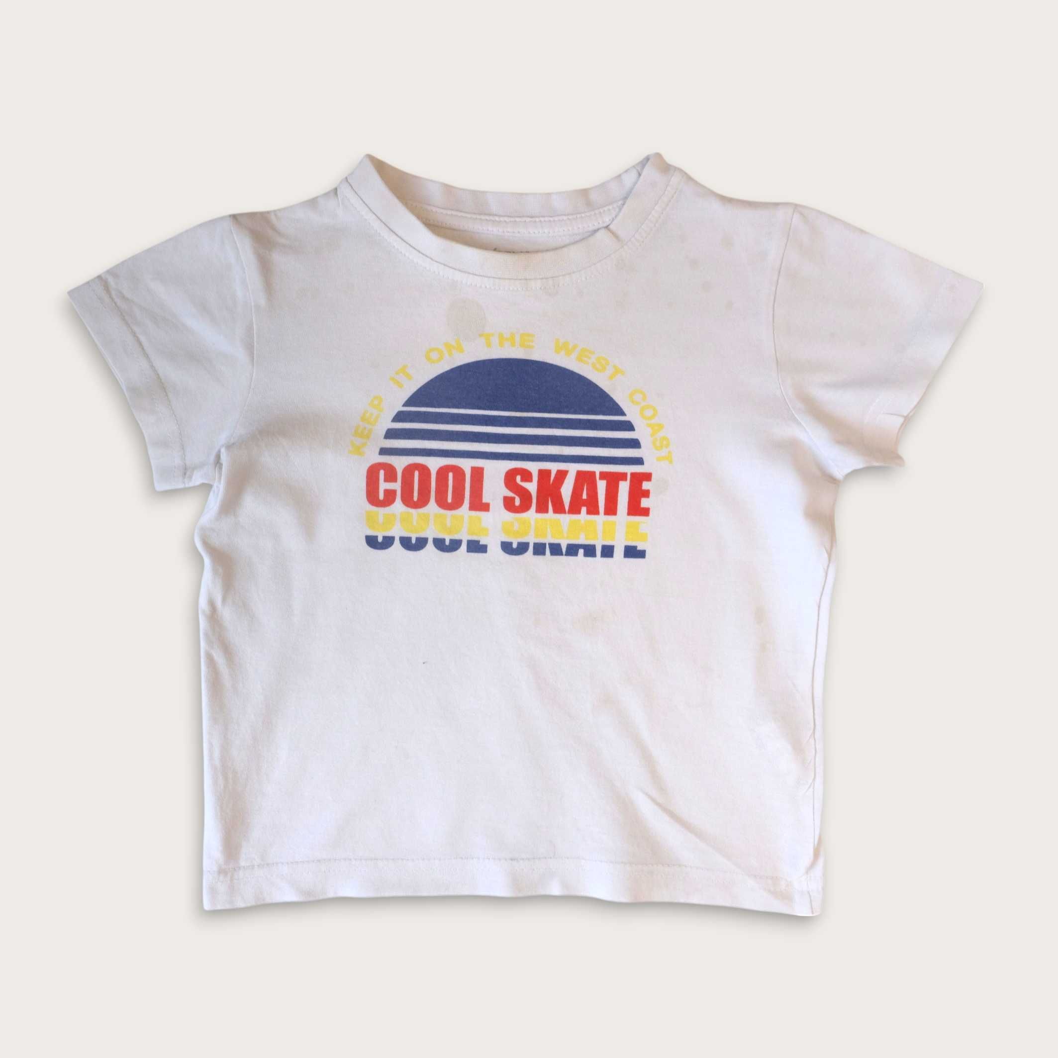 Koszulka z napisem cool skate retro t-shirt In Extenso biała letnia