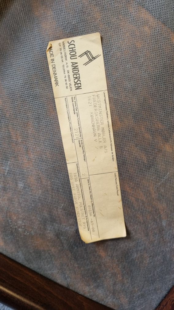 Duńskie Krzesło Proj. Johannsen Andersen lata 70 Vintage.
