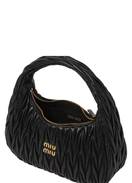Сумка Miu Miu Wander Matelasse Medium Hobo Bag Black