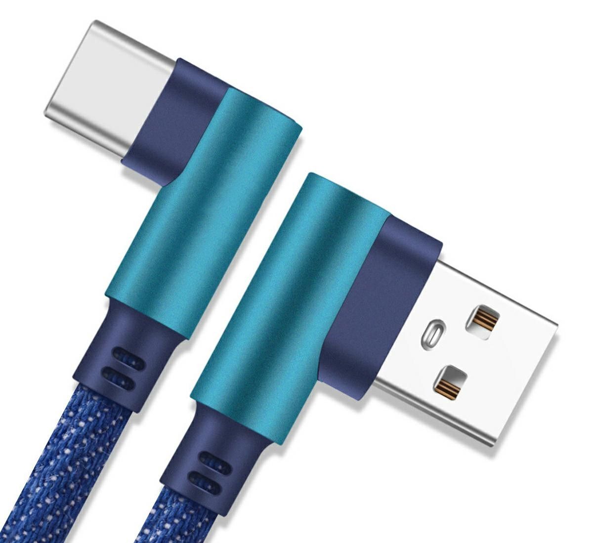 KK21U Kabel USB - USB C  kątowy blue