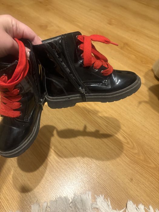 2 pary 26 i 27 Lakierki ocieplane botki traperki zimowe dziewczynki