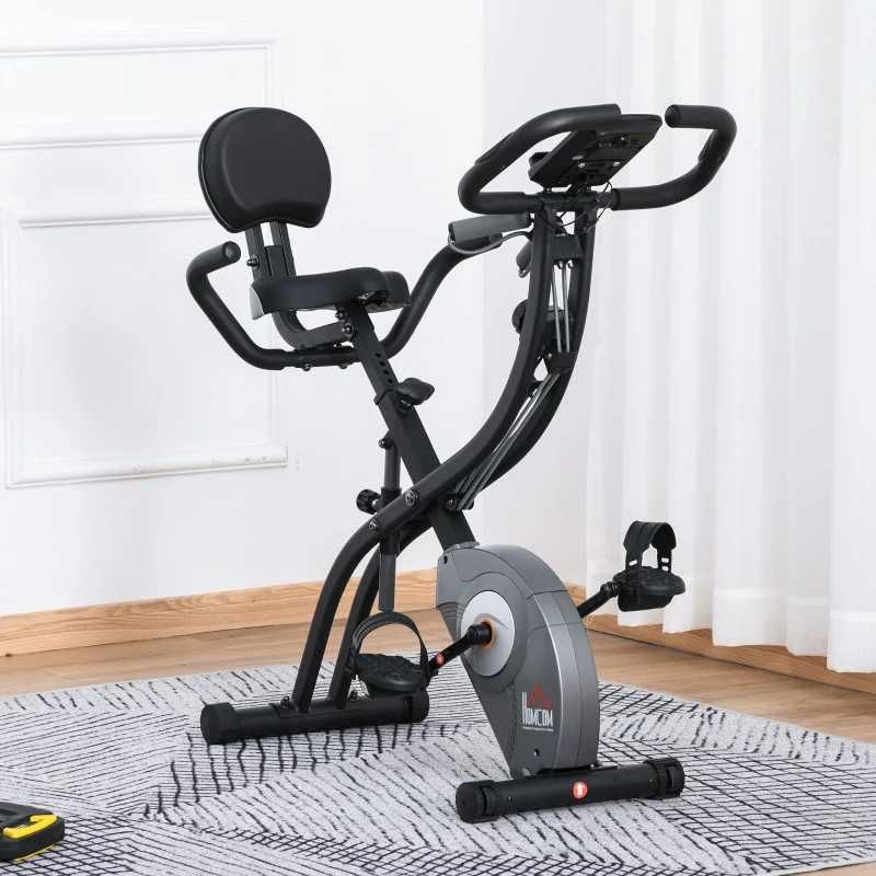 Bicicleta Estática Dobrável Resistência Ajustável em 8 Níveis  - Preto