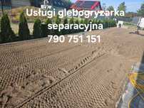 Równanie terenu, niwelacja dzialki , glebogryzarka separacyjna