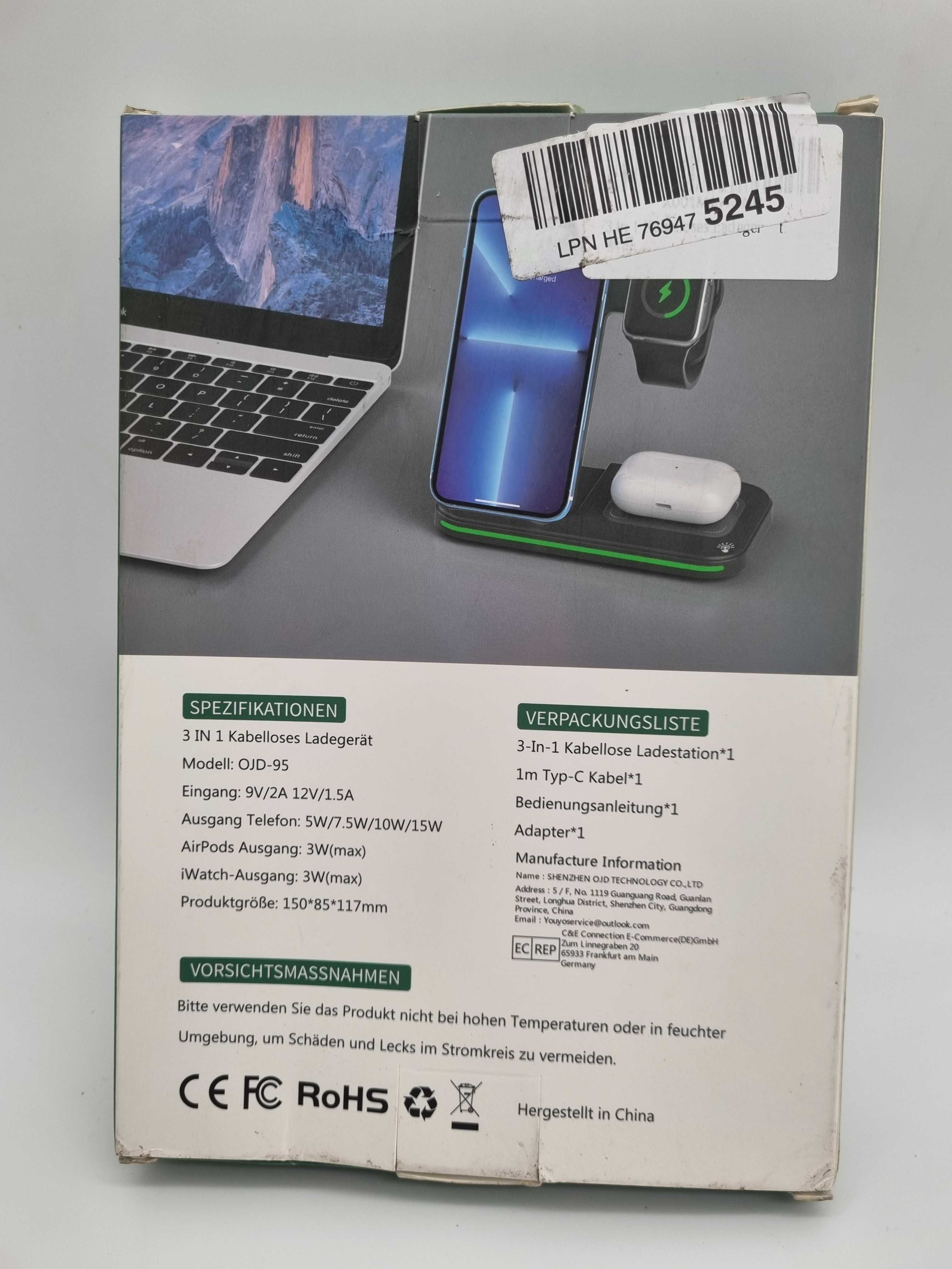 Bezprzewodowa ładowarka iPhone, Apple Watch AirPods oraz Android