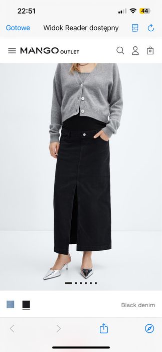 Spódnica jeansowa Mango ciazowa XL czarna