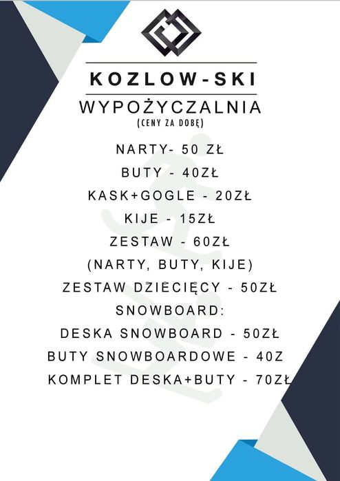 Wypożyczalnia Nart i Snowboardu Zielona Góra Sezon 2025/2026