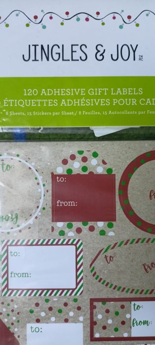 Zestaw 120 naklejek świątecznych na prezenty Nowe