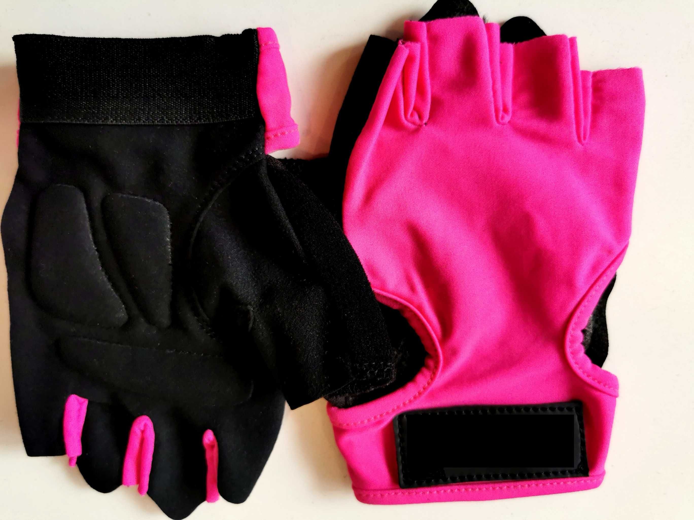 Rękawiczki na siłownie fitness rower różowe mocne
