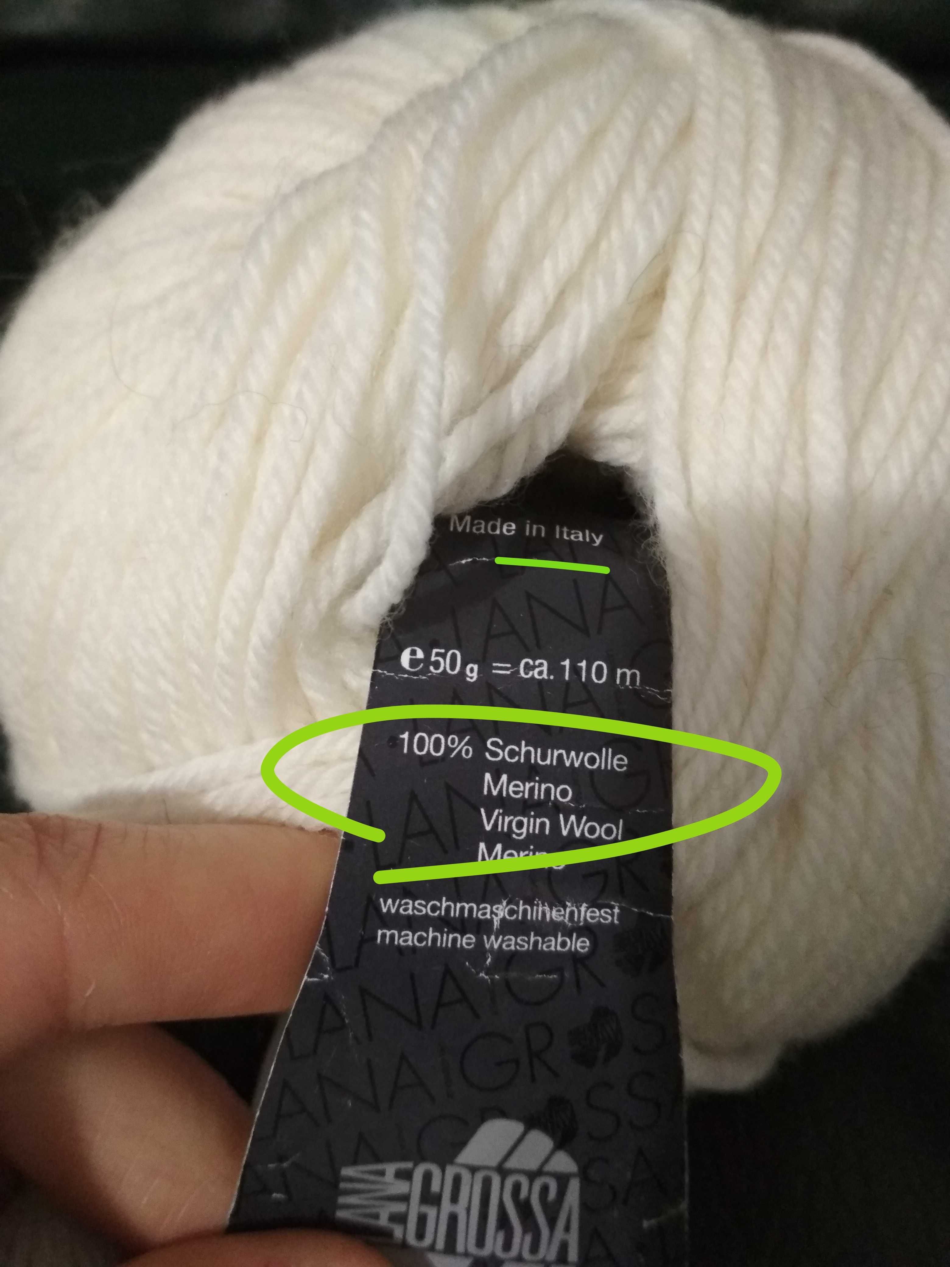 Итальянская пряжа белые нитки вязание 100% шерсть мериноса альпака