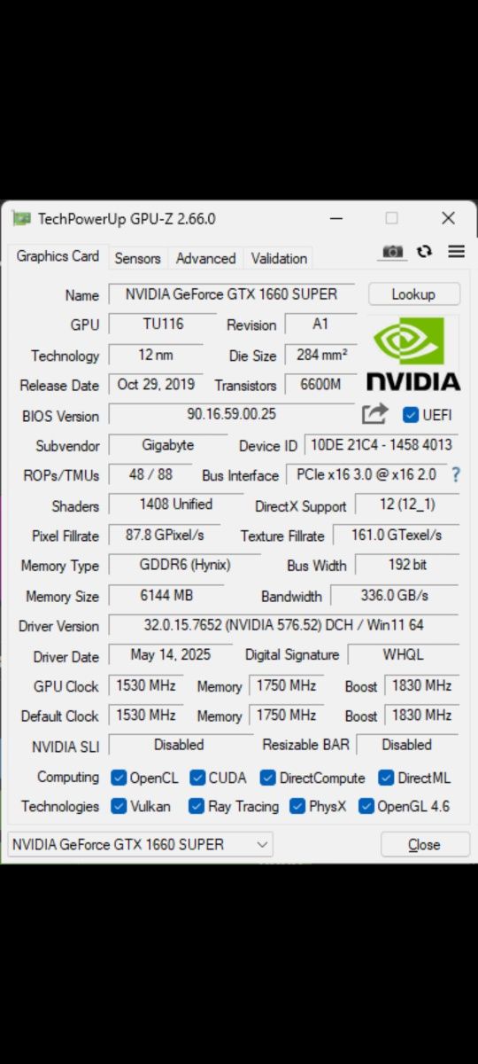 GTX 1660 Super 6GB