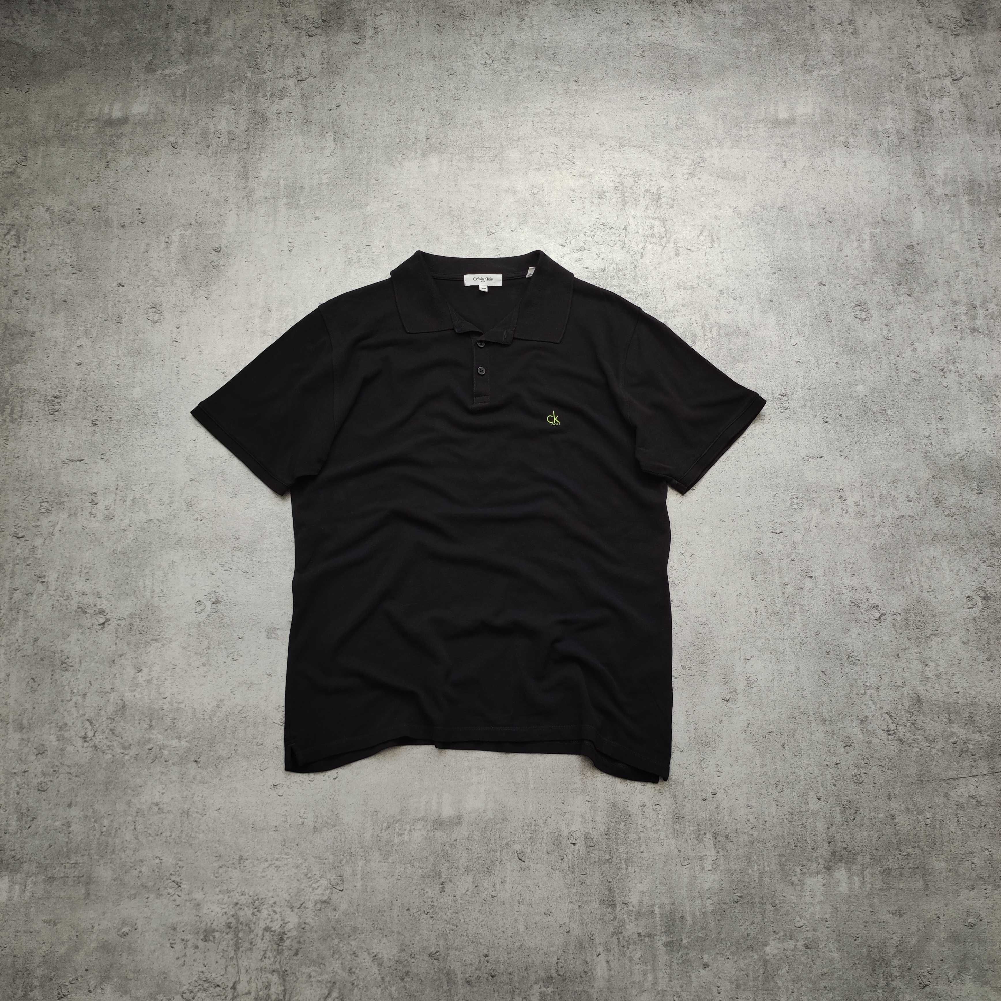 MĘSKA Koszulka PREMIUM Elegancka czarna Małe Logo Calvin Klein Casual