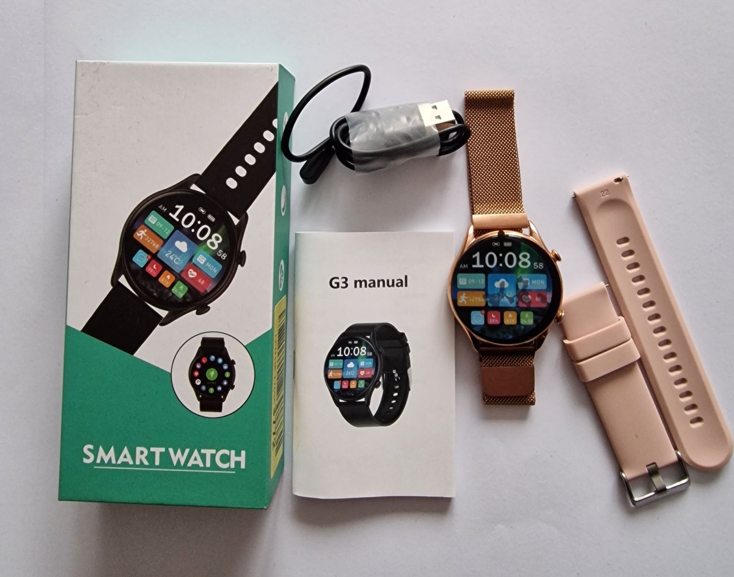 Smart watch z 2 bransoletami