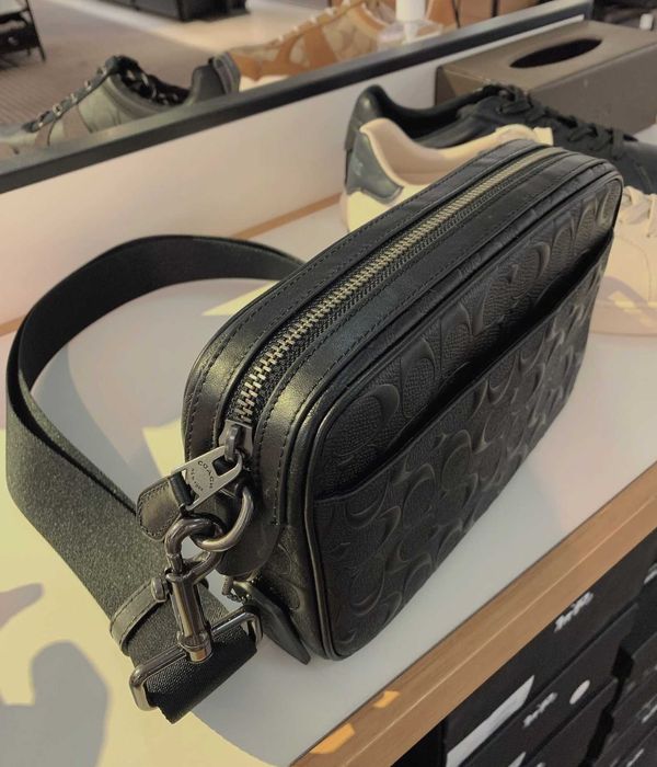 Сумка кожаная через плечо Coach New York мужская сумка на плече кожа