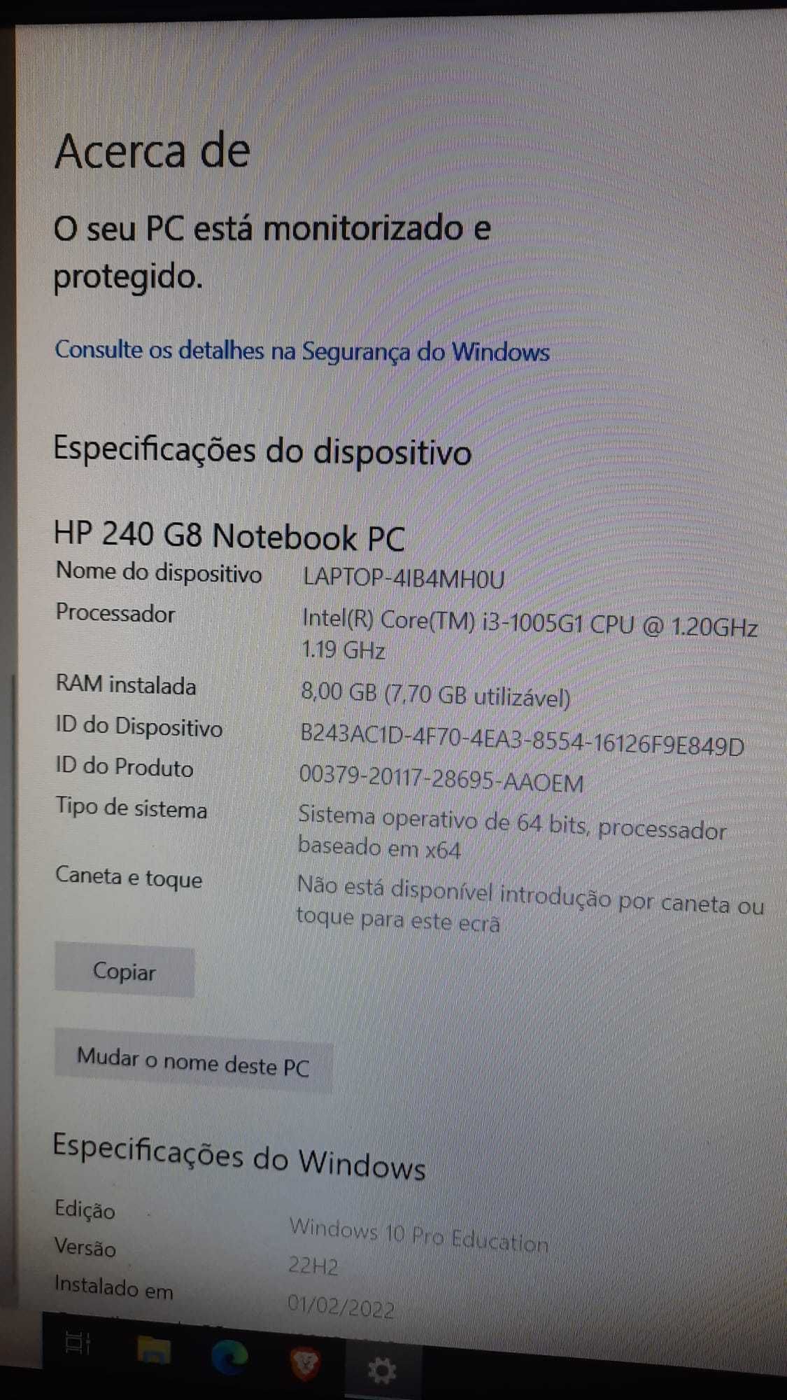 Portátil HP240 G8