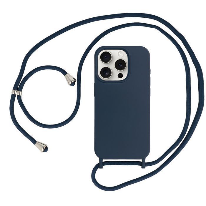 Strap Silicone Case Do Iphone 15 Pro Max Wzór 1 Granatowy