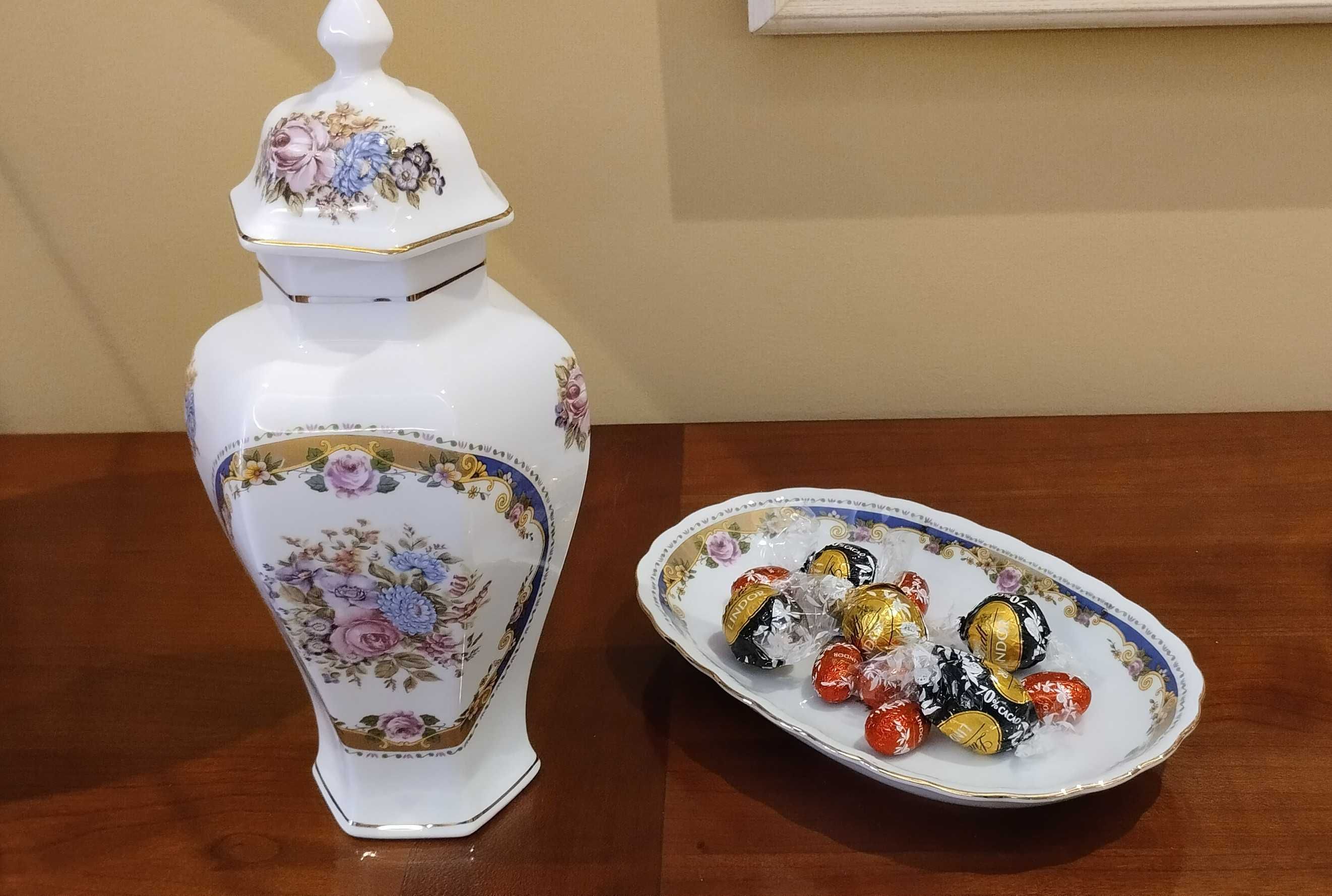 Porcelana de Limoges,  pote e prato - Elegância Francesa