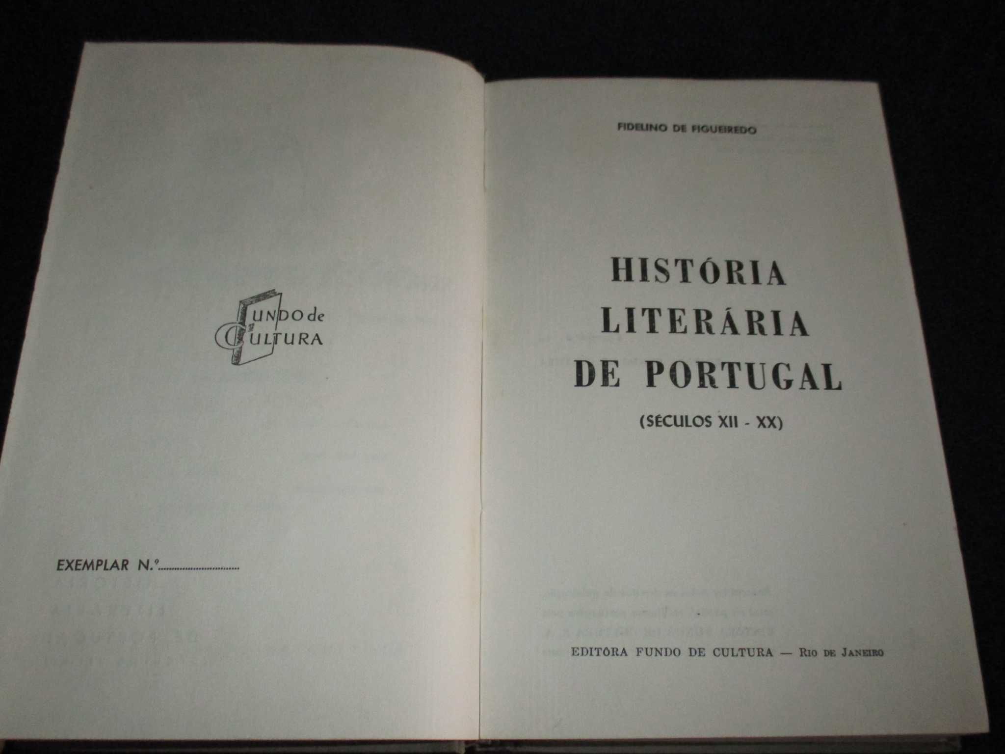 Livro História Literária de Portugal séc XII-XX Fidelino de Figueiredo