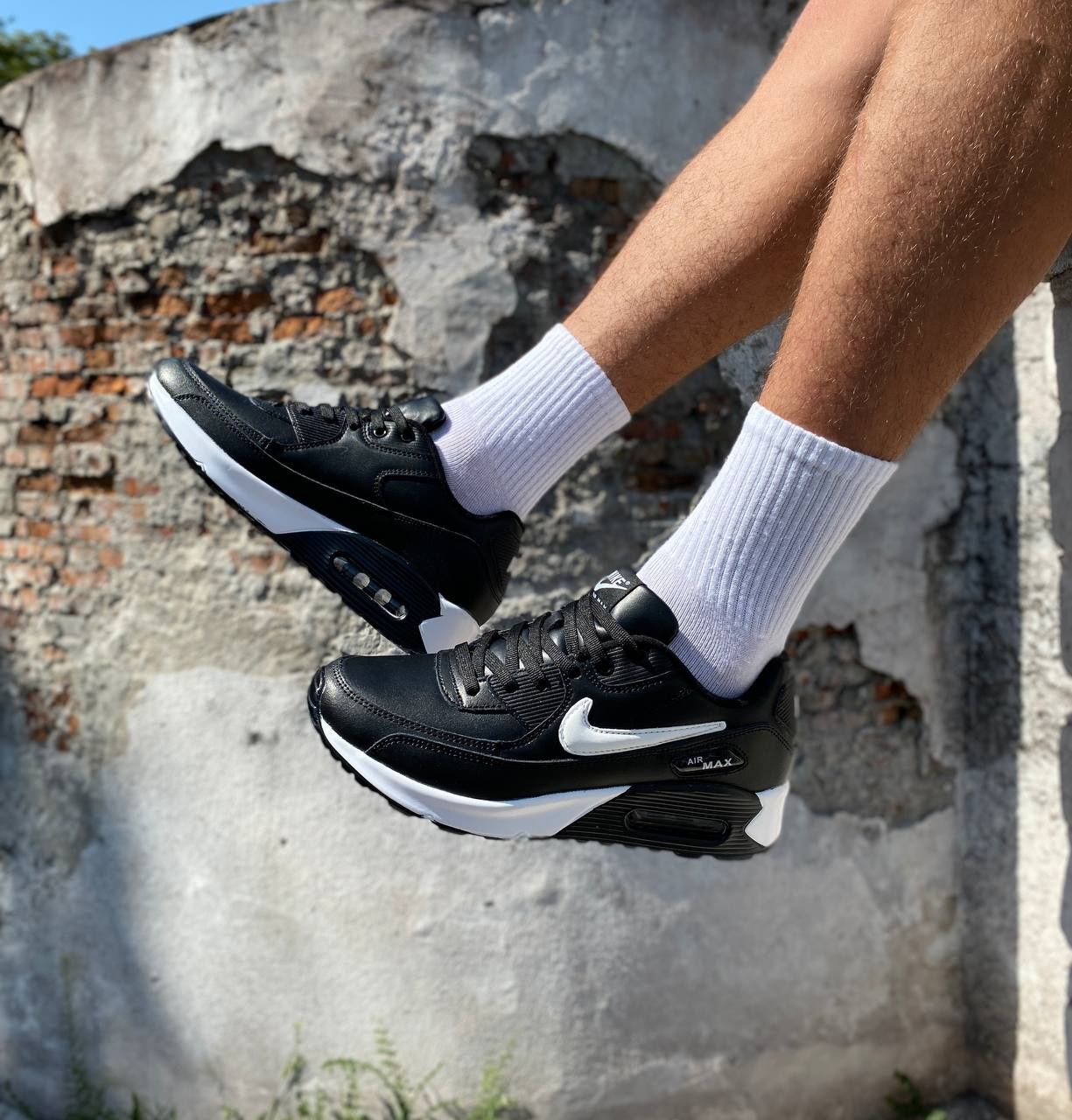 Чоловічі кросівки Nike air max 90 black white Найк аир Макс черные 46