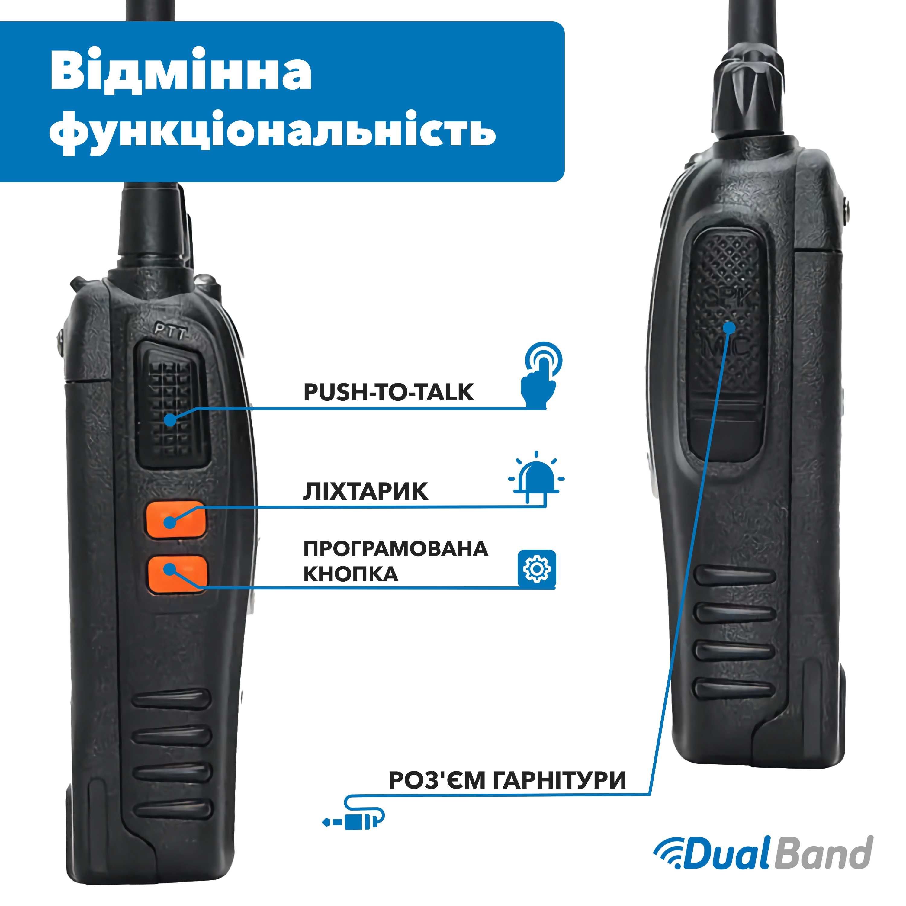 Рація Baofeng BF-88E  комплект 2 шт. PMR446MHz  1500 мАч, USB вход