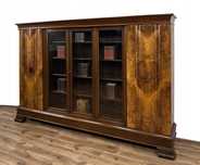 BIBLIOTEKA ART DECO antyk SZAFA przeszklona lata 30., 274 cm dł.