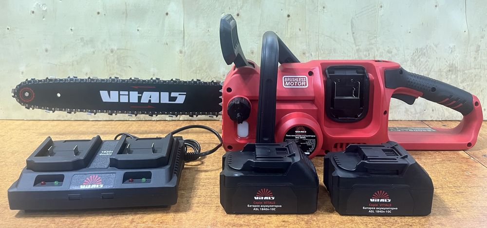 Пила акумуляторна Vitals AKZ3640s Kit/2акб 4А/г/шина40см/Гарантія 3рок