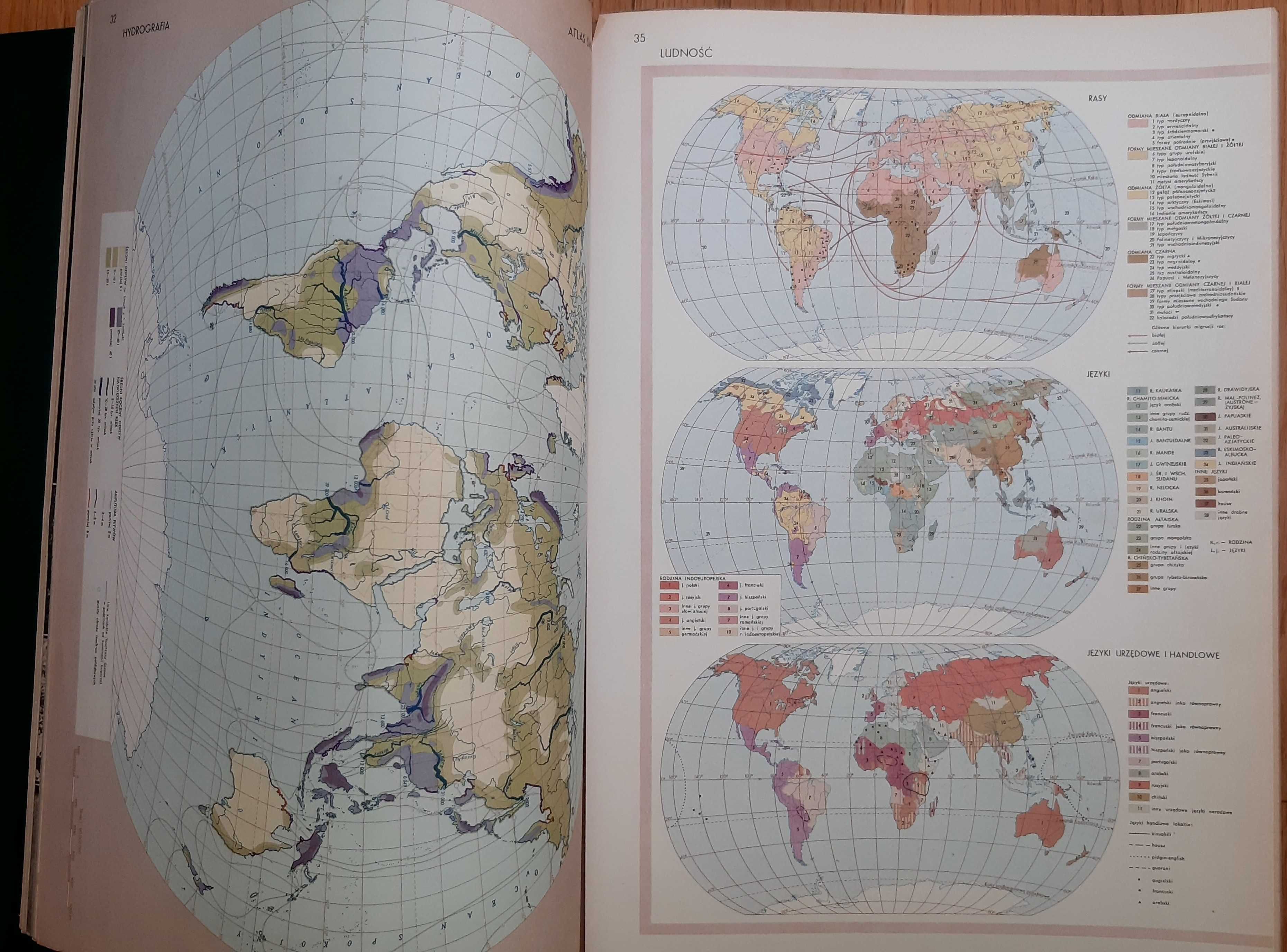 Atlas świata z 1962 r. stan bardzo dobry