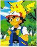 Malowanie po Numerach Pikachu Ash Pokemony Obraz z Ramą