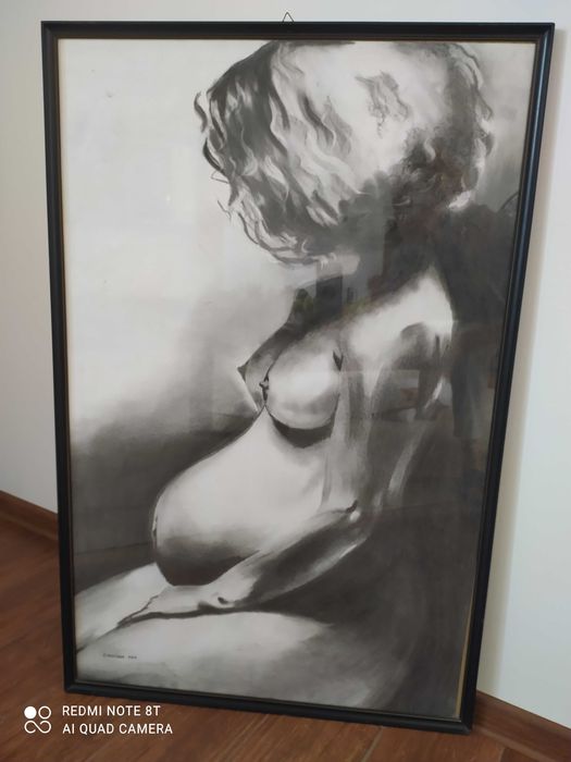 Obraz duży handmade za szkłem