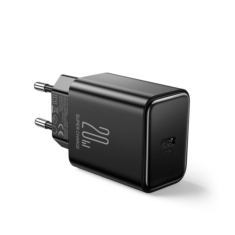 ładowarka sieciowa usb-c 20w pd z kablem do iphone lightning czarna