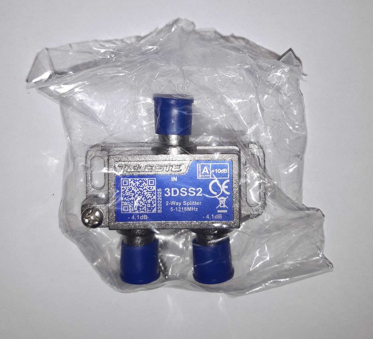 2 Way Splitter Rozgałęźnik antenowy 3DSS2 TELESTE 2 x F nowy w folii