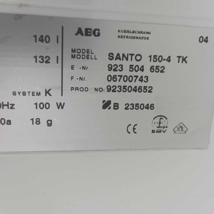 Chłodziarka AEG Santo -140 l.