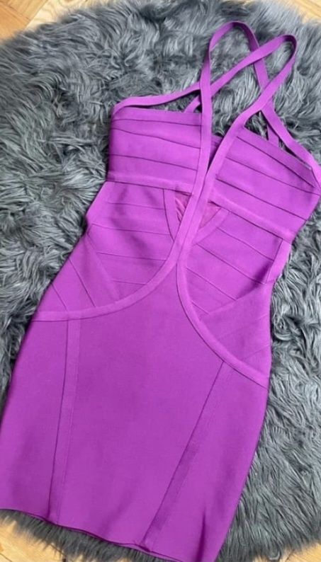 Sukienka bandażowa, ,sexy, róż-fiolet S/M