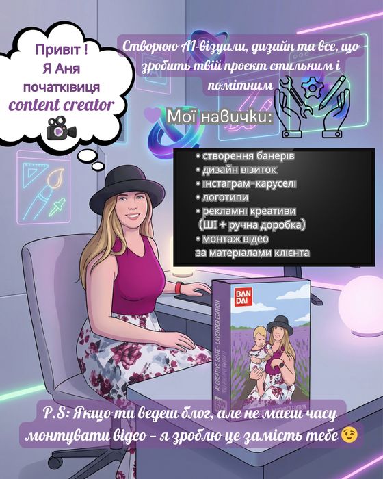 Пропоную послуги разроблення дизайну за допомогою техніки Ai