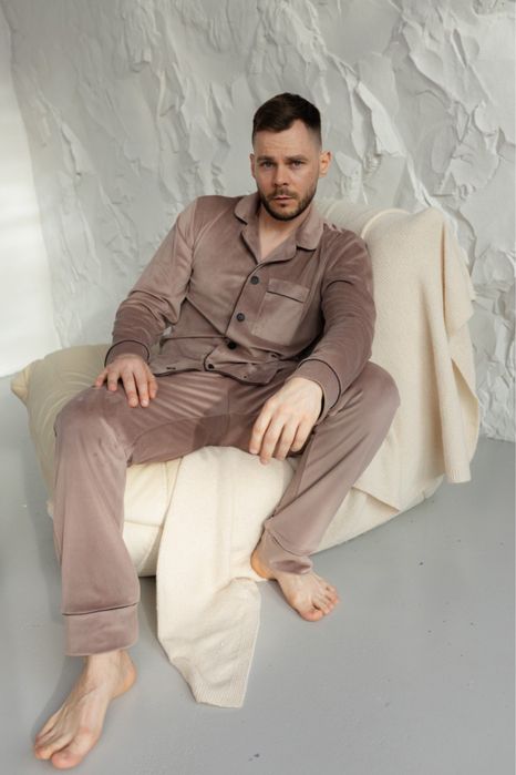 Чоловіча піжама велюрова/ тепла піжама чоловіча