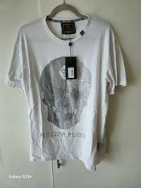 Philip plein L piękna koszulka t shirt biała kamienie limited edition
