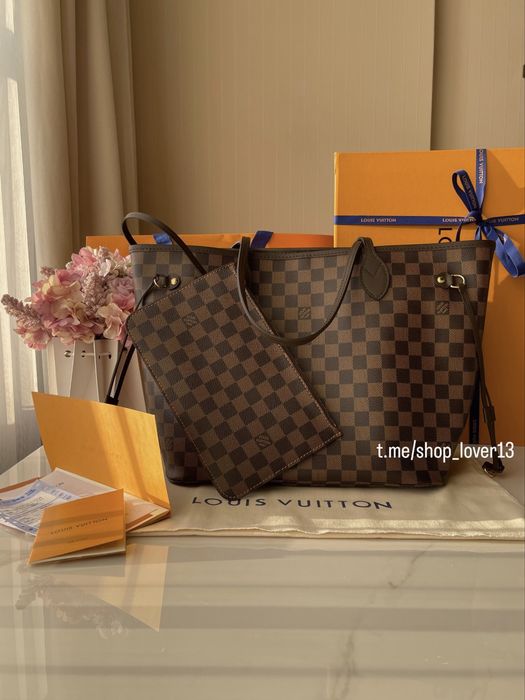 Сумка шоппер LV Louis Vuitton Neverfull MM преміум