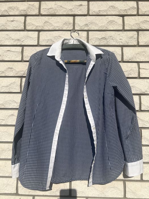 Bawełniana koszula z długim rękawem w kratkę rozm. S Zara Basic