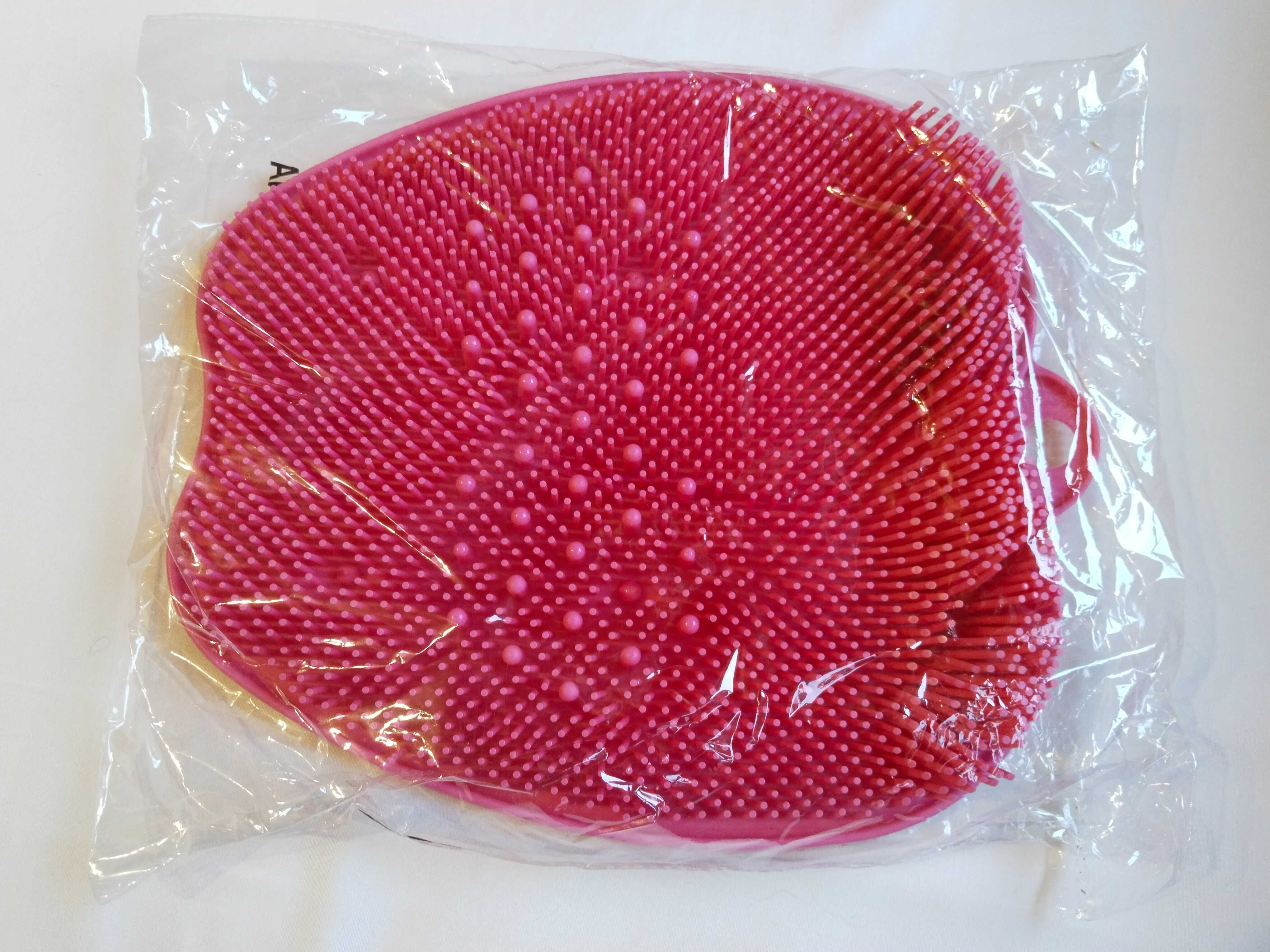 Mata masująca  do akupresur myjka masaż do stóp peeling silikonowy róż