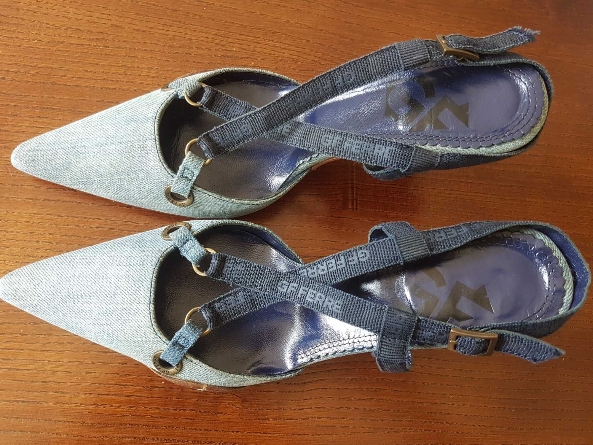 Sandalki, markowe, oryginalne, wloskie GF FERRE, NOWE, rozm.37