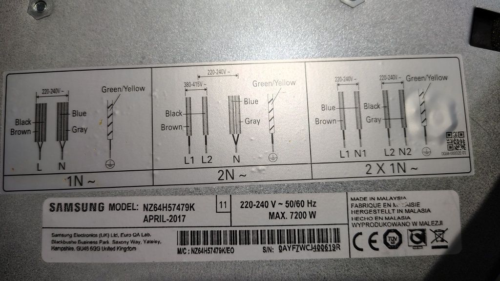 Szkło ceramiczne płyty indukcyjnej Samsung NZ64H57479K