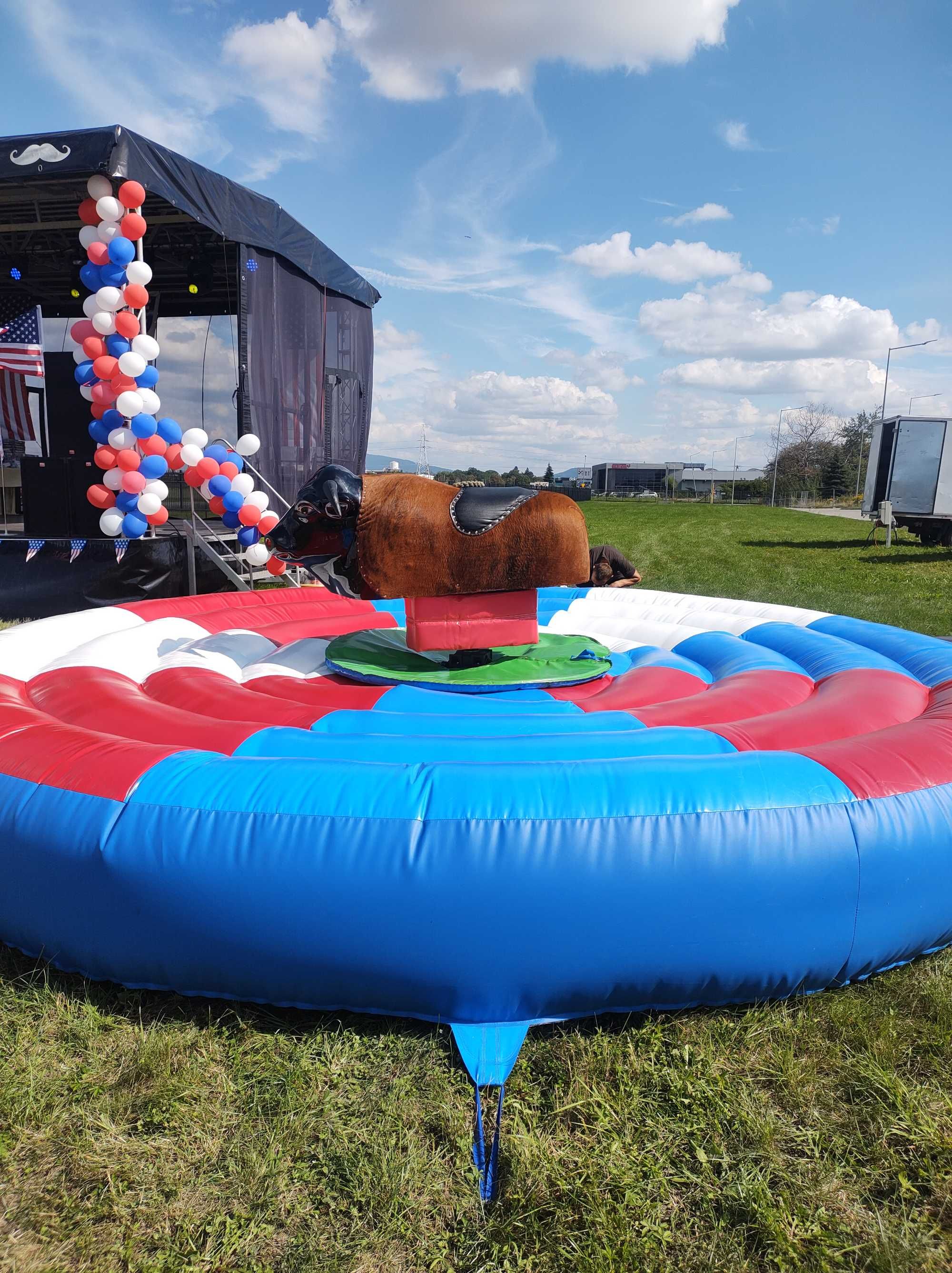 STD wynajem event byk rodeo kolejka szynowa dmuchańce wata popcorn