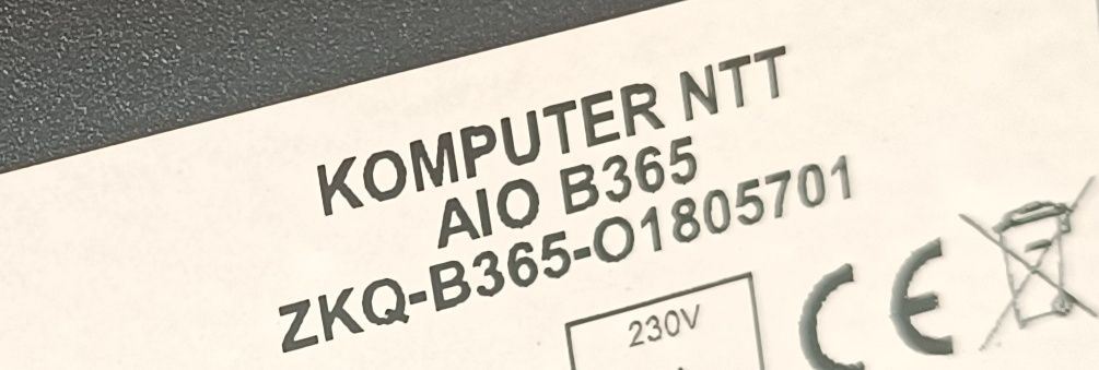 Komputer NTT AIO B365 WIN/ 480GB SSD/ I3 9gen WIFI+mysz klawiatura BDB