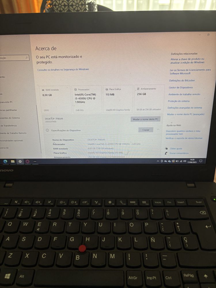 Portatil Lenovo L450 256gb