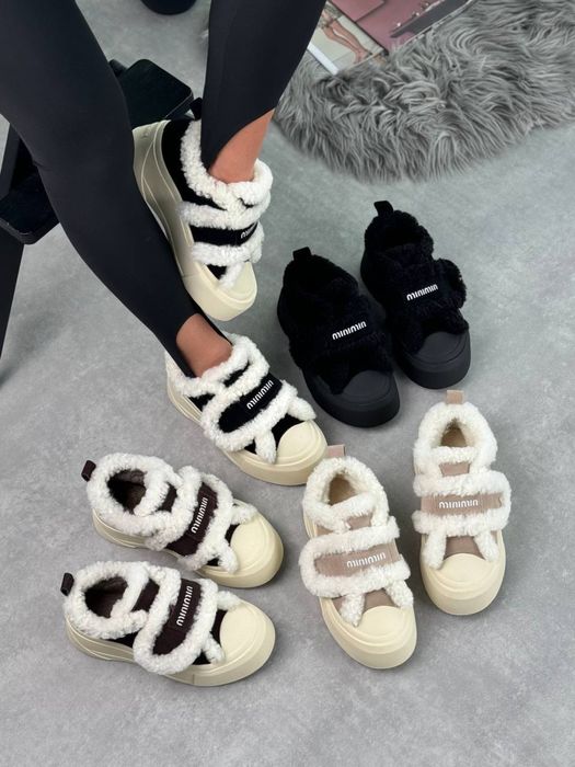 Женские угги лоферы автоледи Miu Miu