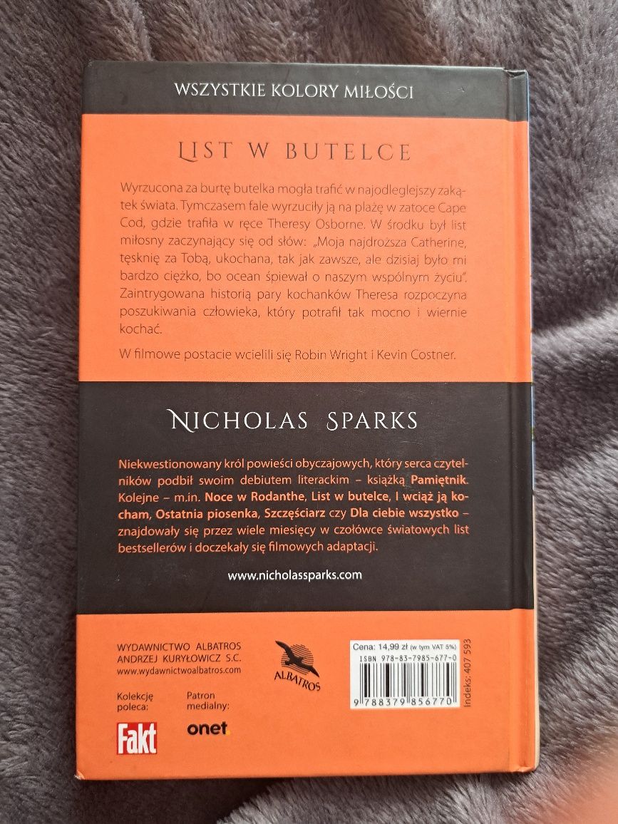 Nicholas Sparks "List w butelce"