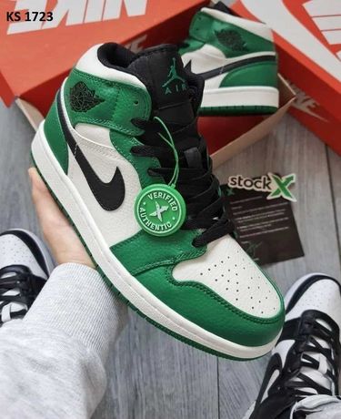 Кроссовки мужские "Nike Air Jordan 1 (зеленые) Арт 1723