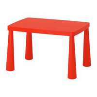 IKEA MAMMUT stolik dla dzieci czerwony 77cm x 55cm x 48cm