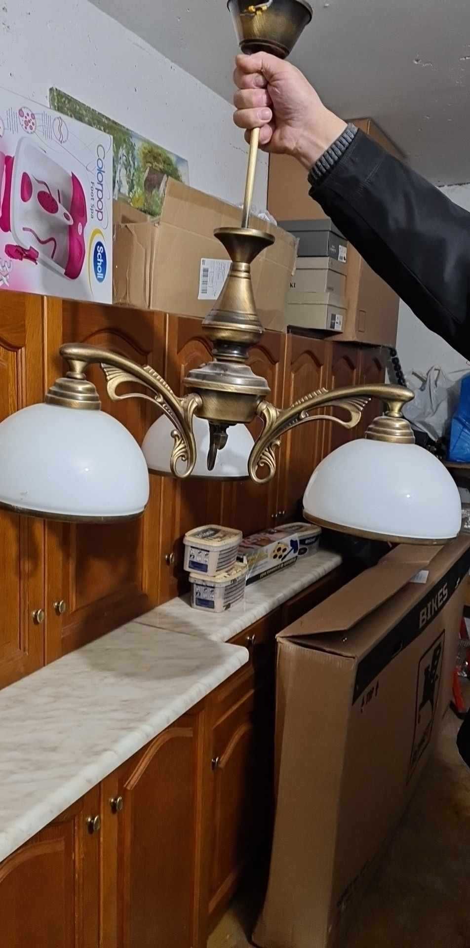 Lampa sufitowa trzypunktowa żyrandol w stylu retro