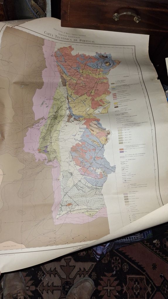 Carta tectónica de Portugal serviços mapa geológicos